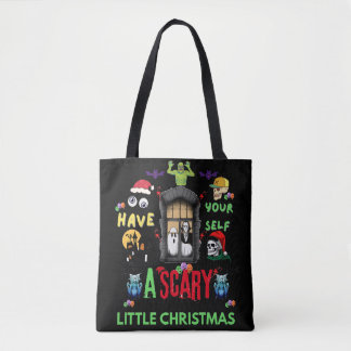 Tote Bag Scary Little Christmas Horror Holiday Design  