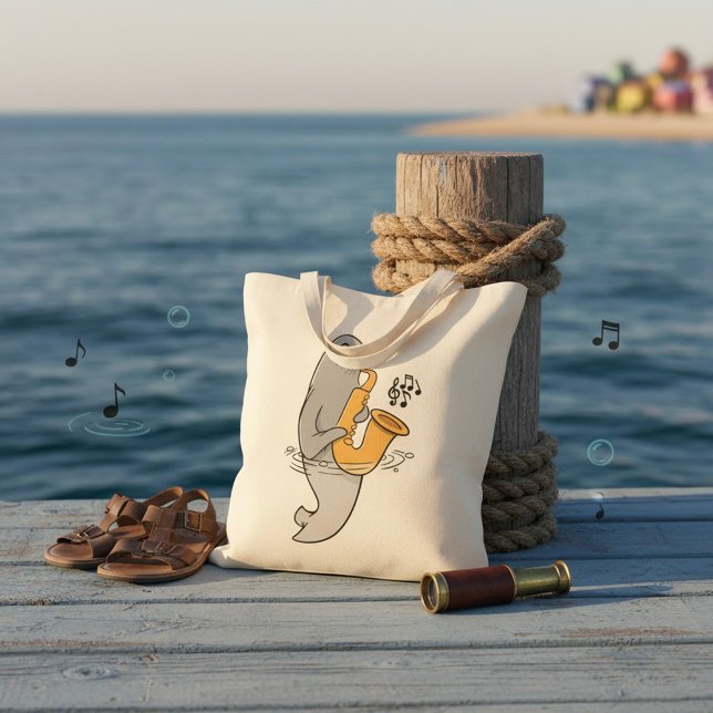 Tote Bag Sceau Jouer Le Saxophone (Créateur téléchargé)