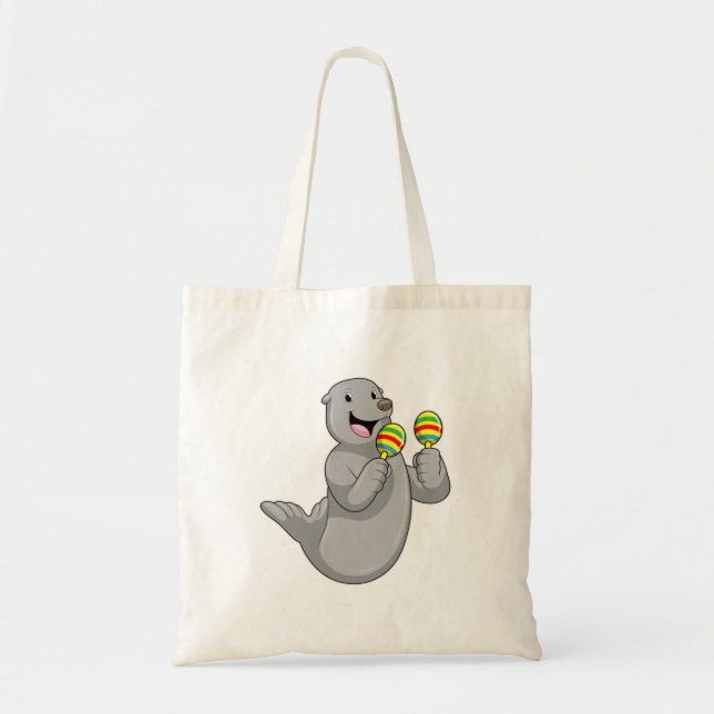 Tote Bag Sceller comme musicien avec Maracas (Devant)