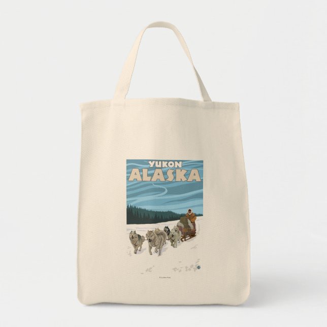 Tote Bag Scène de couture de chien - Yukon, Alaska (Devant)