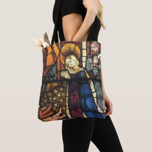 Tote Bag Scène de la Nativité en Verre Peint Ancien; Renais