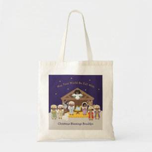Tote Bag Scène de la Nativité noire