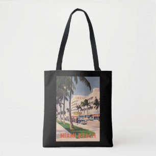 Tote Bag Scène de rue vintage de Miami Beach dans les année