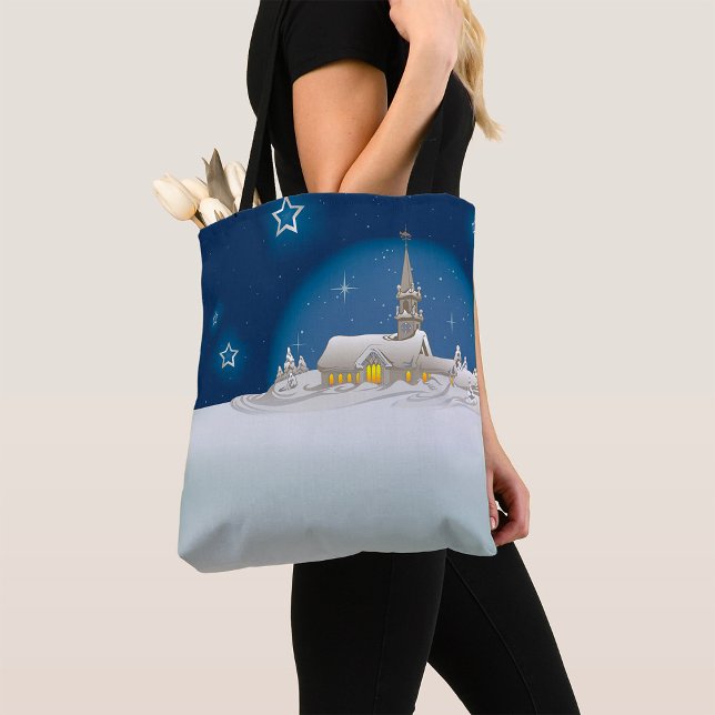Tote Bag Scène d'hiver de Noël (Créateur téléchargé)