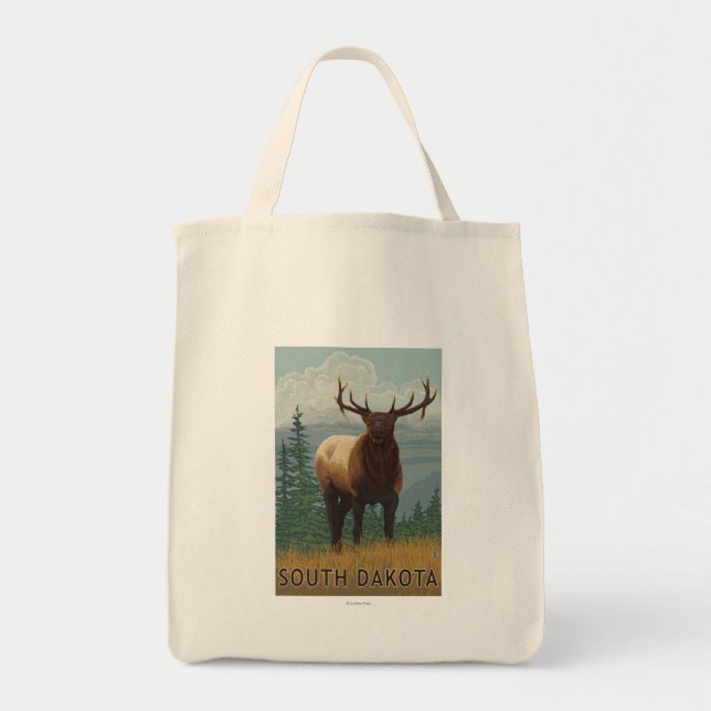 Tote Bag Scène Elk Dakota du Sud (Devant)