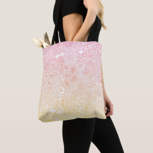 Tote Bag Scène florale détaillée Artiste Anniversaire Coral