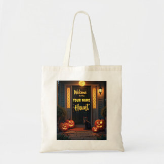 Tote Bag Scène Maison hantée Personnalisée Halloween Fourre