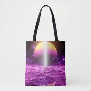 Tote Bag Scène pop art moderne rose fi3