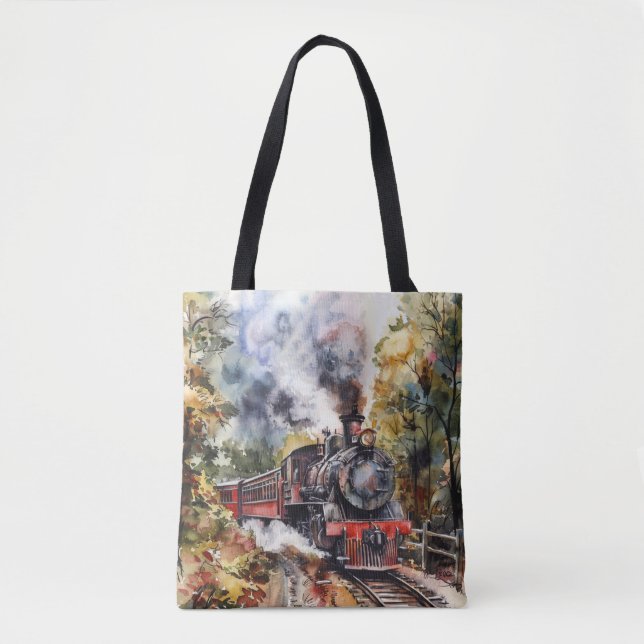 Tote Bag Scenic Landscape with Train (Devant)
