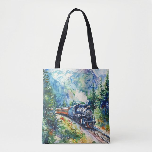Tote Bag Scenic Landscape with Train (Devant)