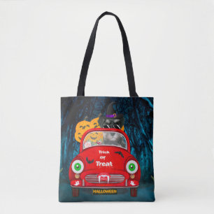Tote Bag schnauzer Chien voiture voiture effrayant Hallowee