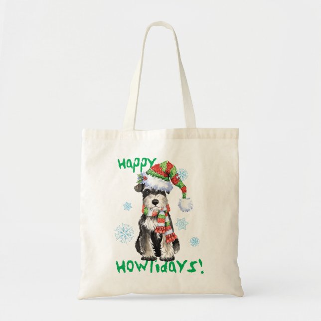 Tote Bag Schnauzer miniature heureux de Howlidays (Devant)