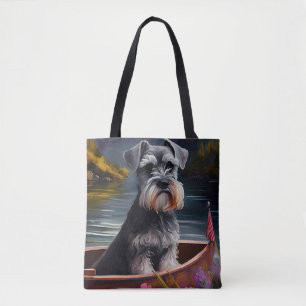 Tote Bag Schnauzer sur une pagaie : Une aventure pittoresqu