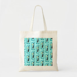 Tote Bag Schrödinger's Cat Mid Century Moderne bleu pâle