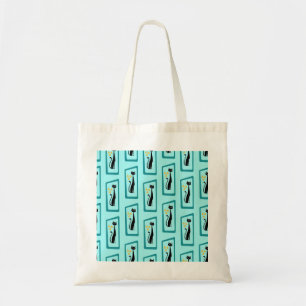 Tote Bag Schrödinger's Cat Mid Century Moderne bleu pâle