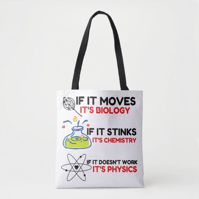 TOTE BAG SCIENCE BIOLOGY CHIMIISTRY PHYSICS (Devant)