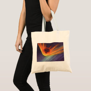 Tote Bag Science-fiction vintage, fusée lumineuse dans l'es