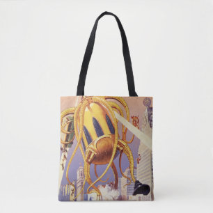 Tote Bag Science-fiction vintage Guerre d'invasion Alien Pi