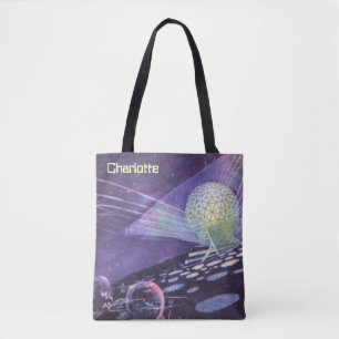 Tote Bag Science-fiction vintage, un globe lumineux avec de
