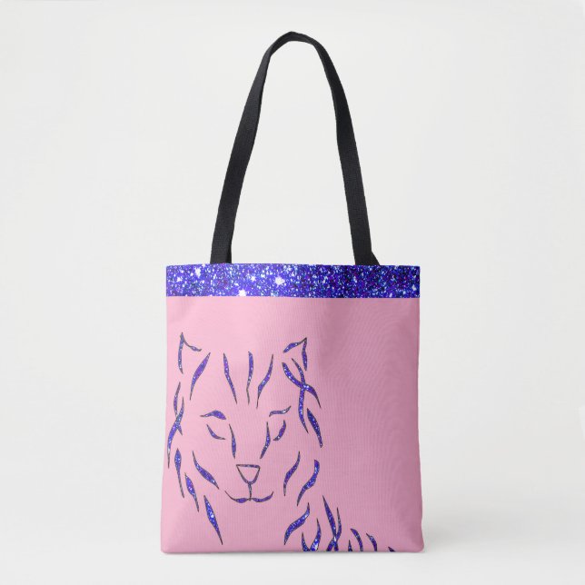 Tote Bag Scintillant pourpre de scintillement de rose (Devant)