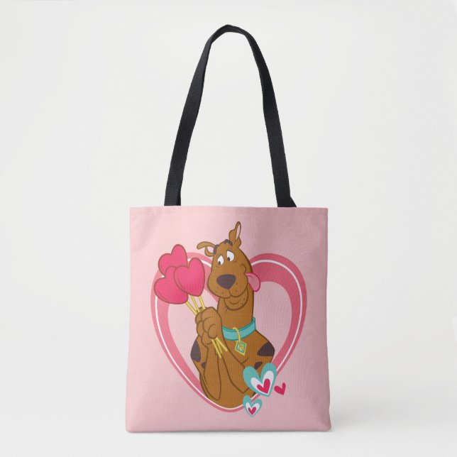 Tote Bag Scooby-Doo Holding Heart Lolipops (Devant)