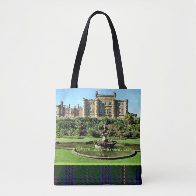 Tote Bag Scottish Kennedy Clan Culzean Castle & Tartan Four (Devant)