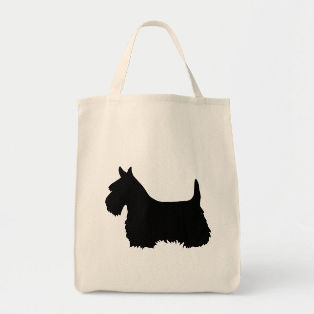 Tote Bag Scottish Terrier noir, silhouette (Devant)
