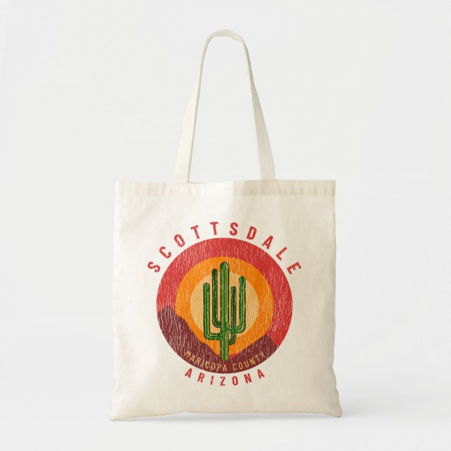 Tote Bag Scottsdale Arizona Cactus Mountains (Devant)