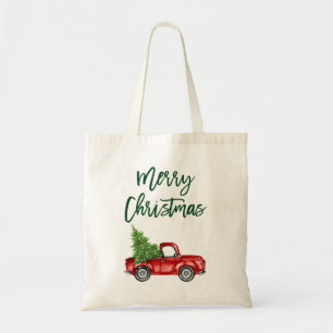 Tote Bag Script de brosse verte Camion Vintage Arbre de No