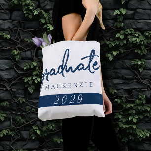 Tote Bag Script de la marine Brush Keepsaké bleu foncé