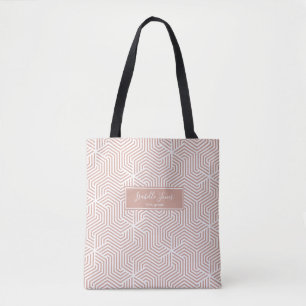 Tote Bag script géométrique stylisé collège personnalisé fo