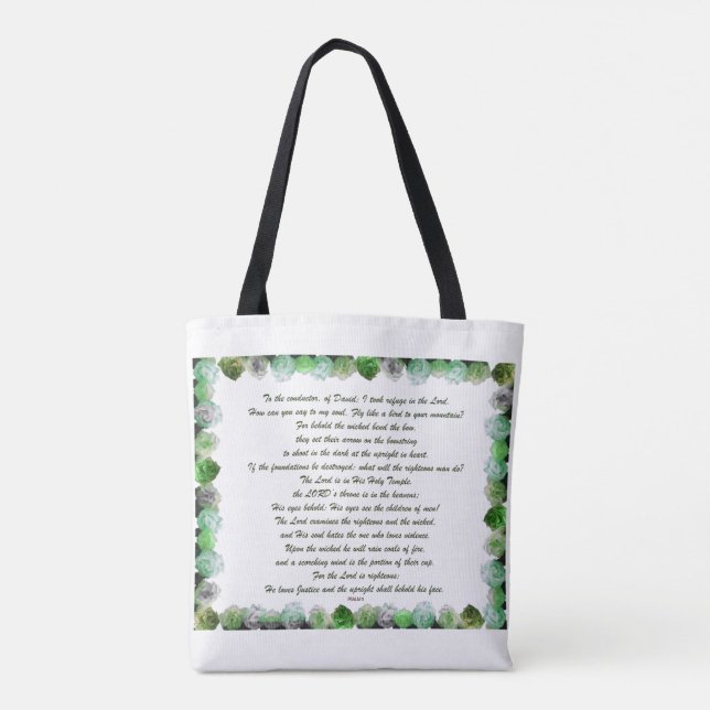 Tote Bag Scripture, Psalm 11, Bible Verse, (Dos)