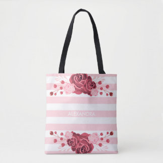 Tote Bag Se sont levées les rayures florales