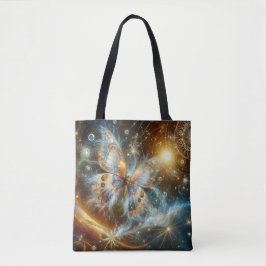 Tote Bag Sea Foam Vibrant Celestial Butterfly
