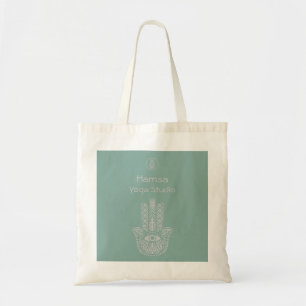 Tote Bag Seafoam Green Yoga Studio Hamsa personnalisable