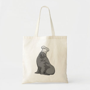 Tote Bag Seal as Cook with Chef casquette
