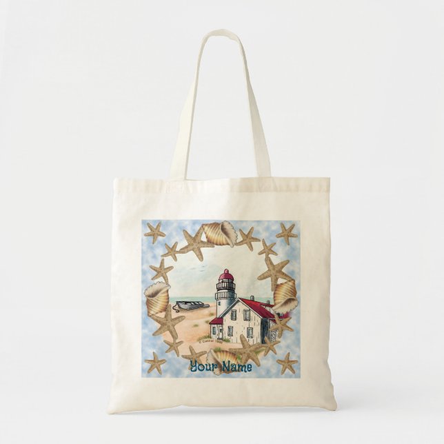 Tote Bag Seashell Lighthouse (Devant)