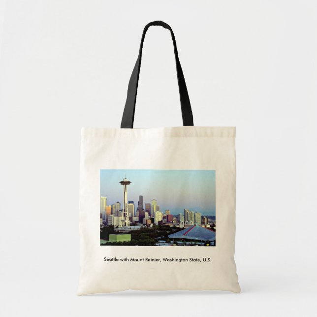 Tote Bag Seattle avec le mont Rainier, l'état de (Devant)