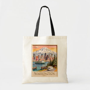 Tote Bag Seattle, Washington, Road Trip, Ciel de la ville t