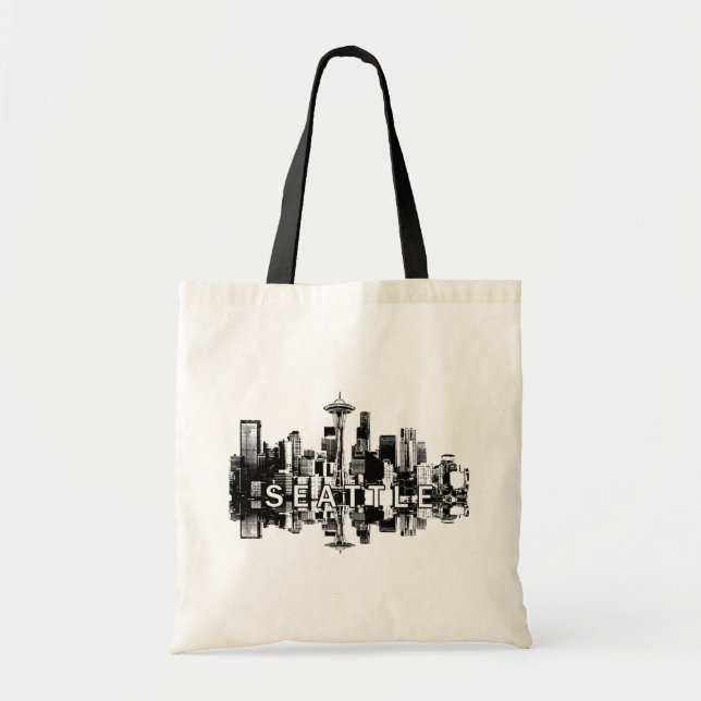 Tote Bag Seattle, Washington skyline (Devant)