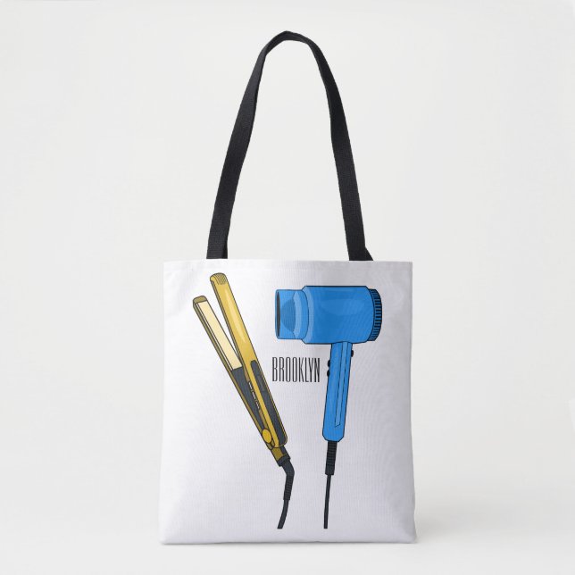 Tote Bag Sèche-cheveux & lisseuse-cheveux illustration (Devant)