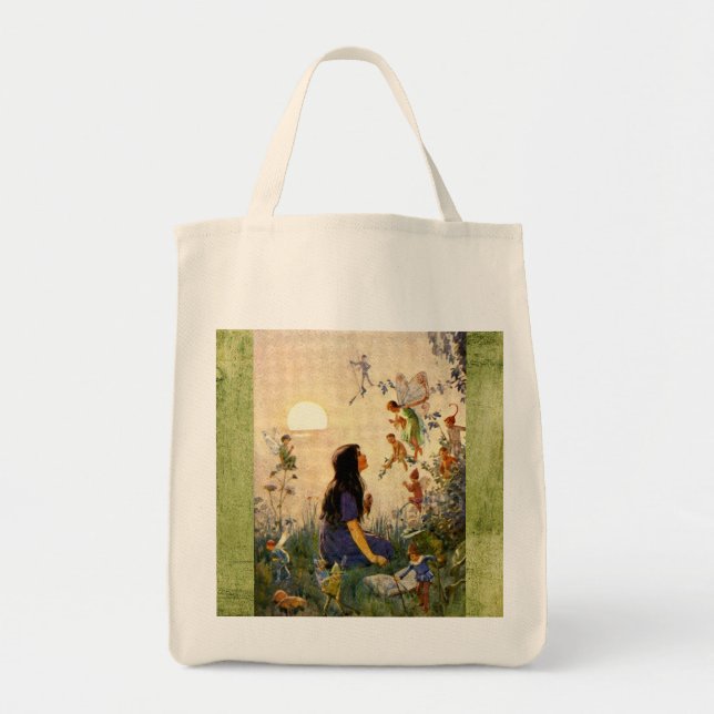 Tote Bag Secrets de fées - Antique carte postale Fourre-tou (Devant)