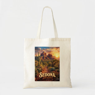 Tote Bag Sedona Arizona Coucher de Soleil Roche Rouge Déser