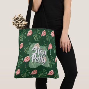 Tote Bag Séjour Petit Personnalisé Flamant rose Tropical Mo