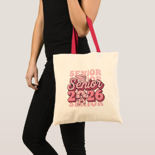 Tote Bag Senior 2026 Promotion 2026 Nœud Rose Coquette Dipl