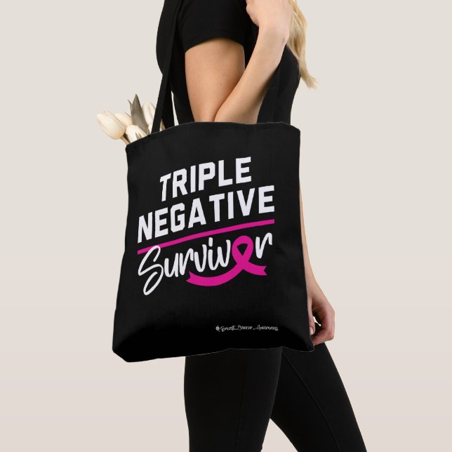 Tote Bag Sensibilisation au cancer du sein chez les trois s (De près)