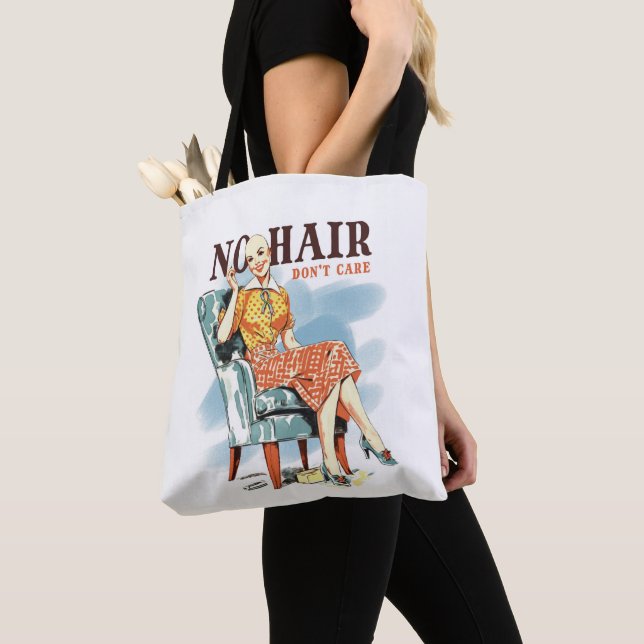 Tote Bag Sensibilisation au cancer pour les femmes chauves  (De près)