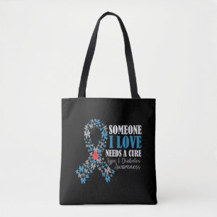 Tote Bag Sensibilisation au diabète de papillon T1D Soutie