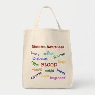Tote Bag Sensibilisation au diabète Épicerie Fourre-tout