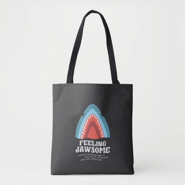 Tote Bag Sentez Jawsome Requin amusant Puns d'été (Devant)